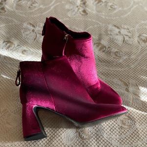 Ninety Union Burgundy Velvet Booties